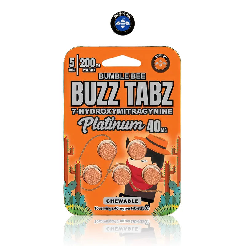 Bumble Bee Buzz Tabz Platinum 7 Hydroxy Kratom Tablets 40mg 5ct