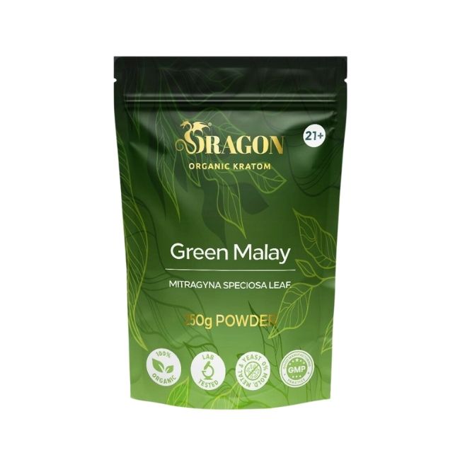 Green Malay Dragon Organic Kratom Powder Bag 250mg