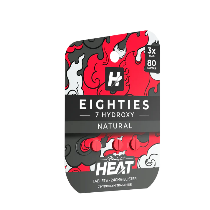 Straight Heat 7 Hydroxy Eighties Tablets Kratom 80mg 3ct