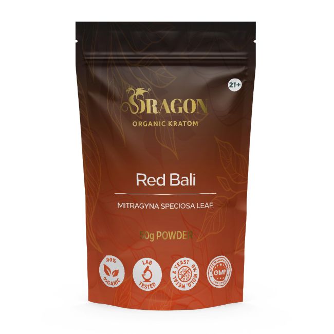 Red Bali Dragon Organic Kratom Powder Bag 50gm