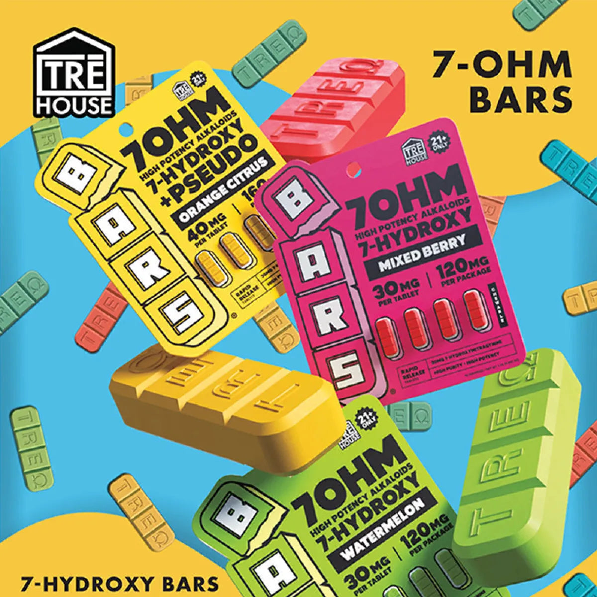 Tre House Bars 7 Hydroxy Kratom Tablets 30mg 4ct