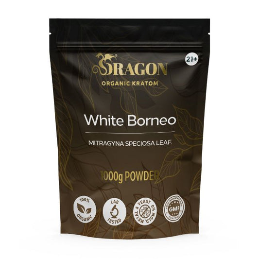 White Borneo Dragon Organic Kratom 1000gm Powder Bag