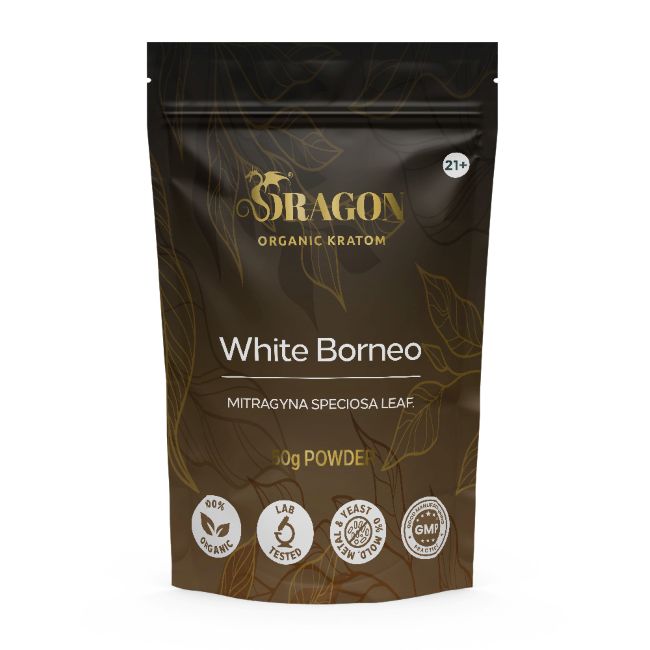 White Borneo Dragon Organic Kratom Powder Bag 50gm