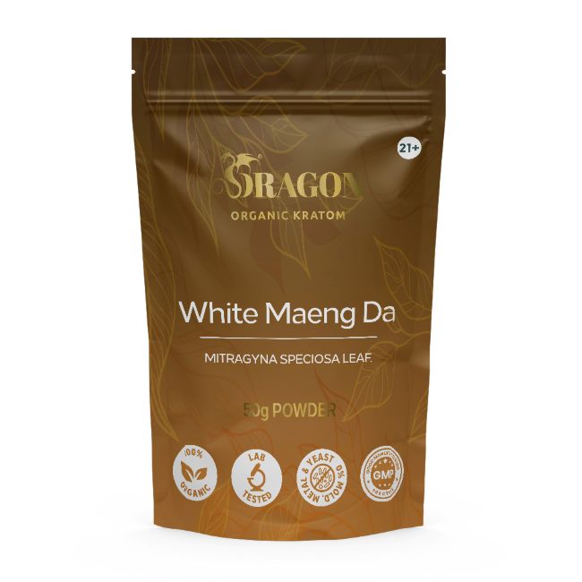 White Maengda Dragon Organic Kratom Powder Bag 50gm