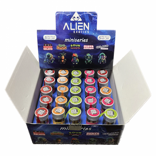 Alien Delta THCA  Mini Series Exotics Assorted Flavor Pre- Rolls 5 per jar
