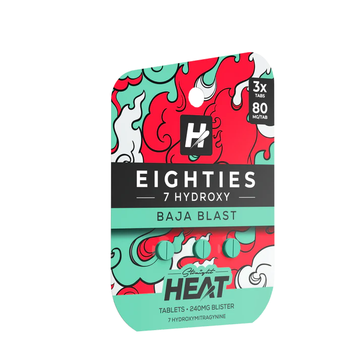 Straight Heat 7 Hydroxy Eighties Tablets Kratom 80mg 3ct