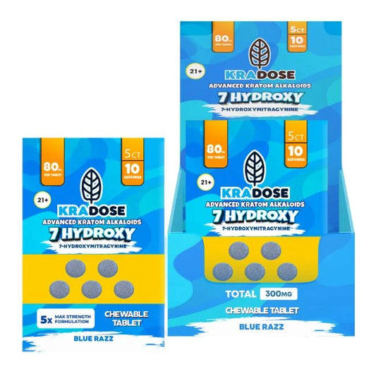 Kradose 7 Hydroxy Kratom Tablet 80mg per tablet 5pk
