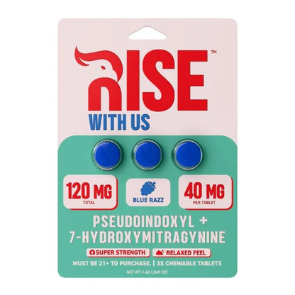 Rise With Us Pseudo 7 Hydroxy Tablet Kratom 40mg per tablet 3pk