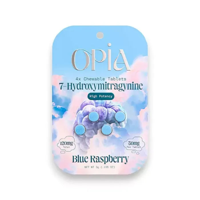 Blue Raspberry Opia 7Hydroxy Chewable Tablet 120mg 4pc