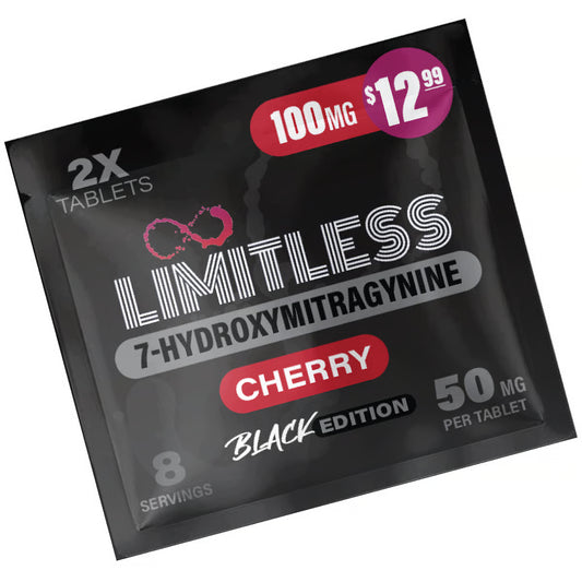 Limitless 7 Hydroxy 7oh Kratom Tablets 100mg 2ct Black Edition