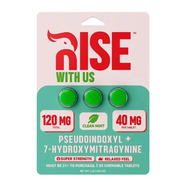 Rise With Us Pseudo 7 Hydroxy Tablet Kratom 40mg per tablet 3pk