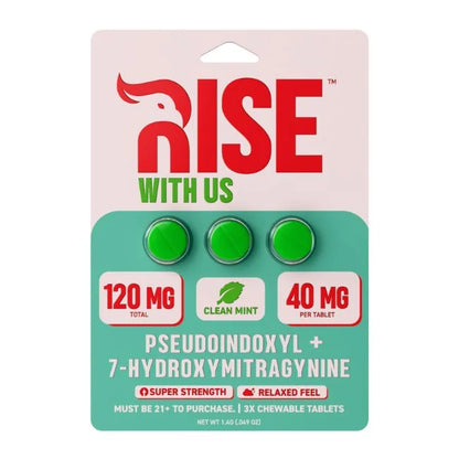 Rise With Us Pseudo 7 Hydroxy Tablet Kratom 40mg per tablet 3pk