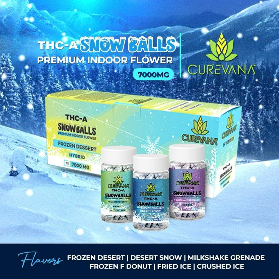 Curevana Snowballs THCA Delta Herb Flower 7 Gm, 4 Count/Jar