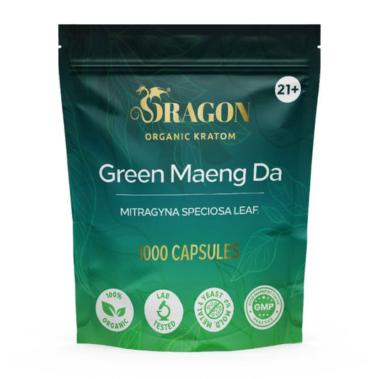 Green Maeng Da Dragon Organic Kratom Capsules Bag 1000ct
