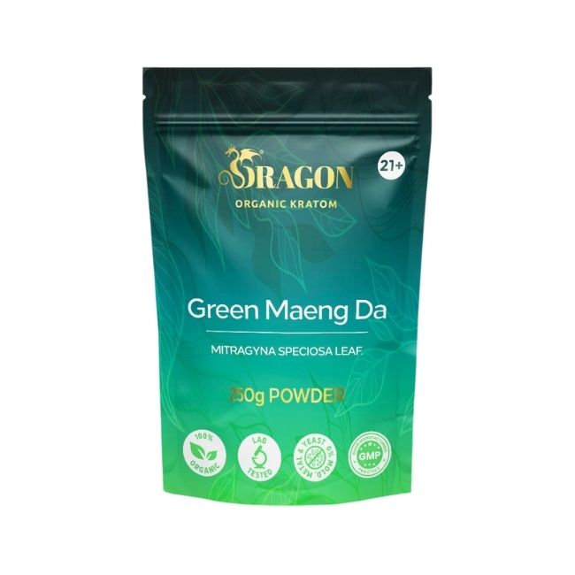 Green Maeng Da Dragon Organic Kratom Powder Bag 250mg