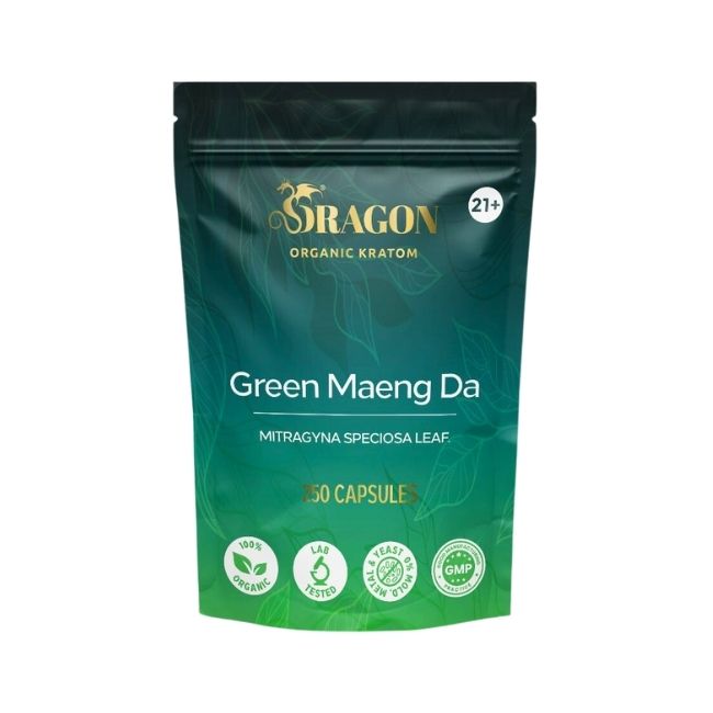 Green Maengda Dragon Organic Kratom Capsules Bag 250ct