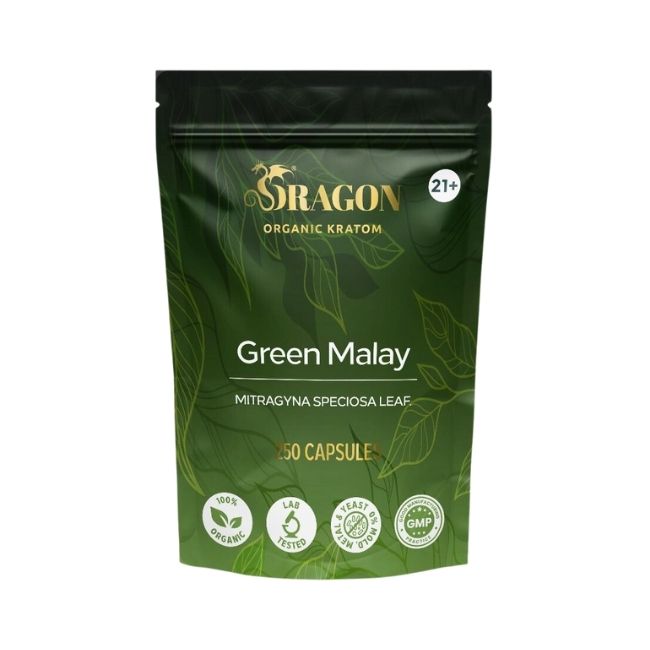 Green Malay Dragon Organic Kratom Capsules Bag 250ct