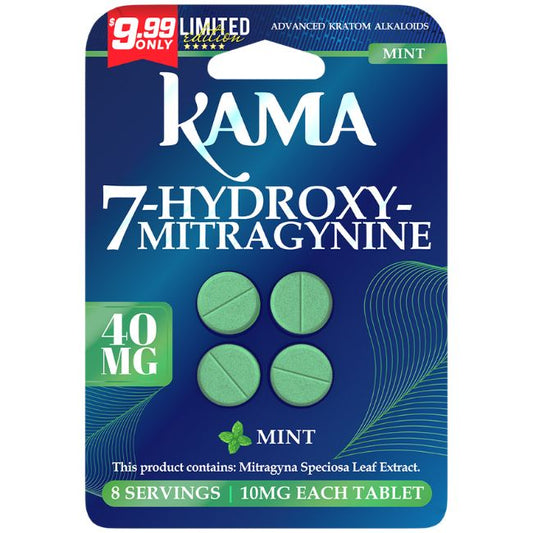 Mint Kama 7 Hydroxy Kratom Alkaloid Tablet 4pk 10mg