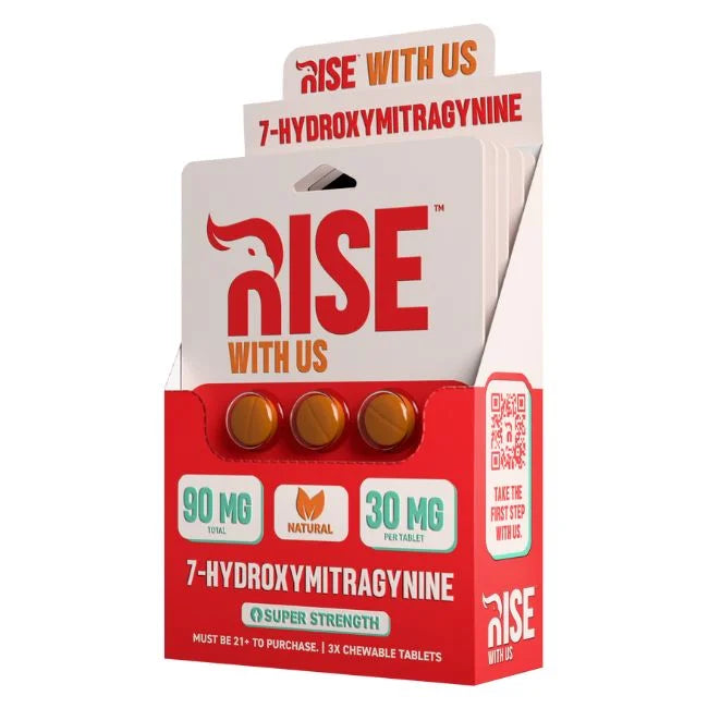 Rise With Us 7 Hydroxy Tablet Kratom 30mg per tablet 3pk