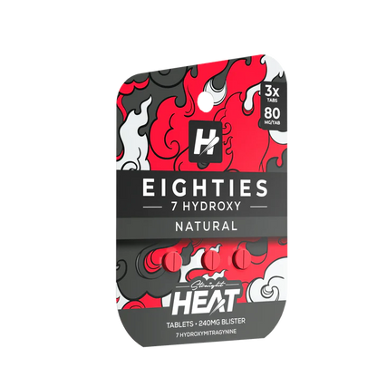 Straight Heat 7 Hydroxy Eighties Tablets Kratom 80mg 3ct