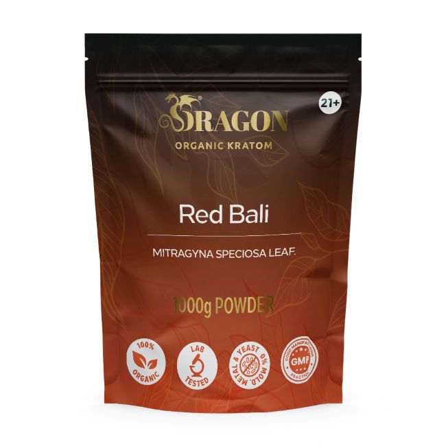 Red Bali Dragon Organic Kratom 1000gm Powder Bag