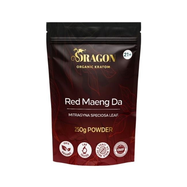 Red Maeng Da Dragon Organic Kratom Powder Bag 250mg
