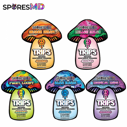Sporesmd Nootropics Infused Trips Mushroom Gummies 4000mg | 5 Count per Pack