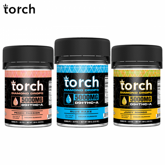 Torch Delta 9 + THCA Vegan Gummies 5000mg | 20 Count Per Jar