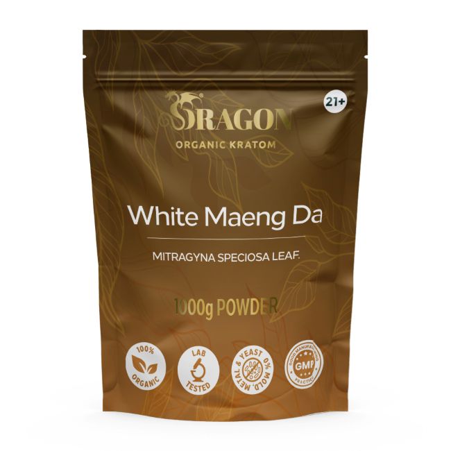 White Maengda Dragon Organic Kratom 1000gm Powder Bag