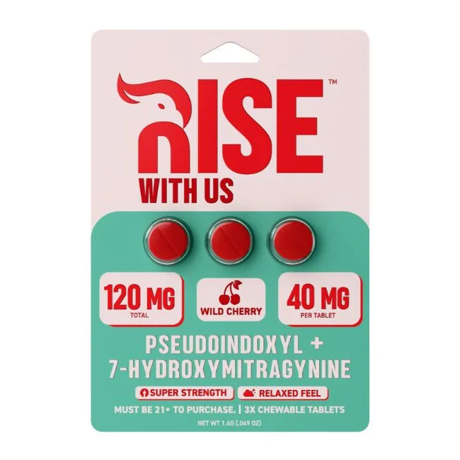 Rise With Us Pseudo 7 Hydroxy Tablet Kratom 40mg per tablet 3pk