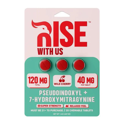 Rise With Us Pseudo 7 Hydroxy Tablet Kratom 40mg per tablet 3pk