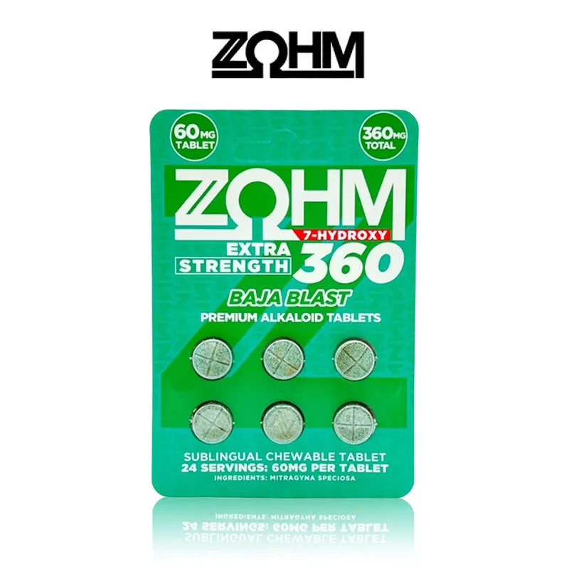 Zohm 7 Kratom Tablets Hydroxy 60mg 6ct 360mg total