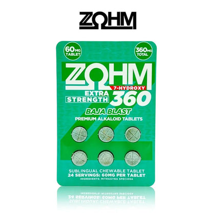 Zohm 7 Kratom Tablets Hydroxy 60mg 6ct 360mg total